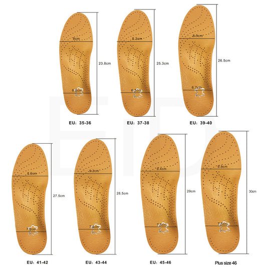 Leather Foot Arch Correction Insoles