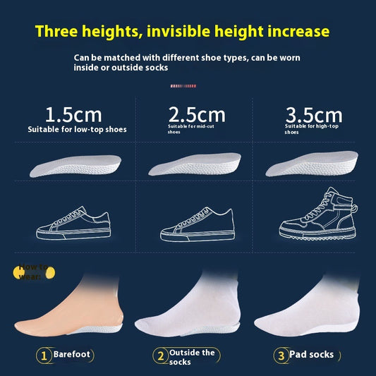 Inner Heightening Shoe Pad Invisible Arch Support Sports Insoles